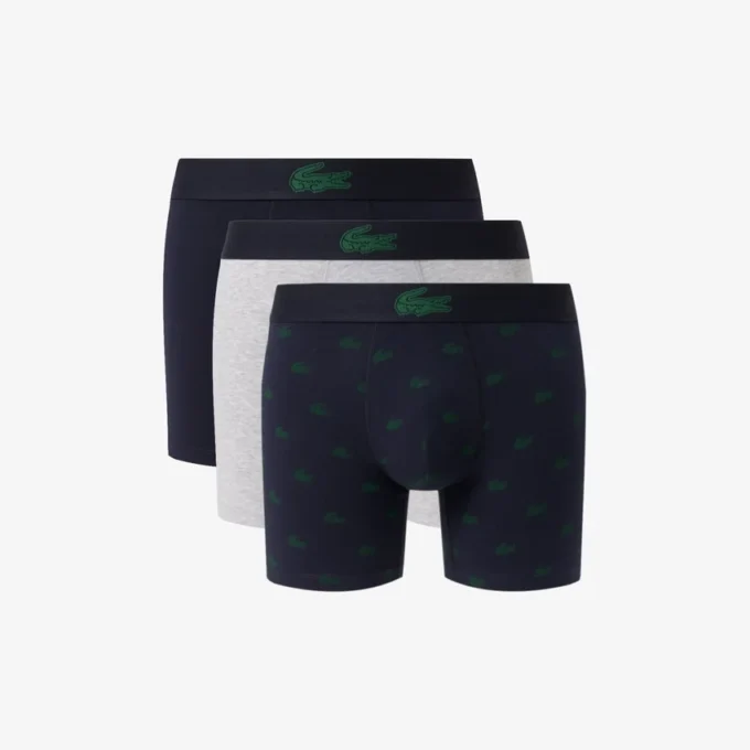 3’lü Paket Streç Pamuklu Desenli Boxer