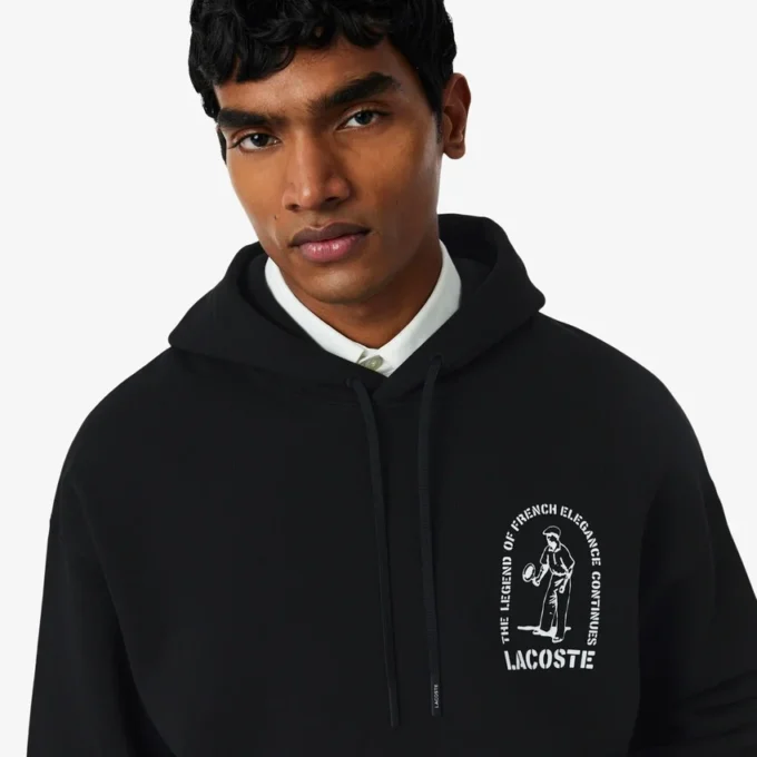 Bol Kesim Baskılı Kapüşonlu Sweatshirt