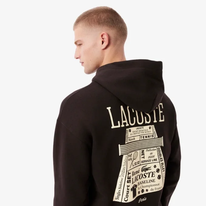 Bol Kesim Baskılı Kapüşonlu Sweatshirt