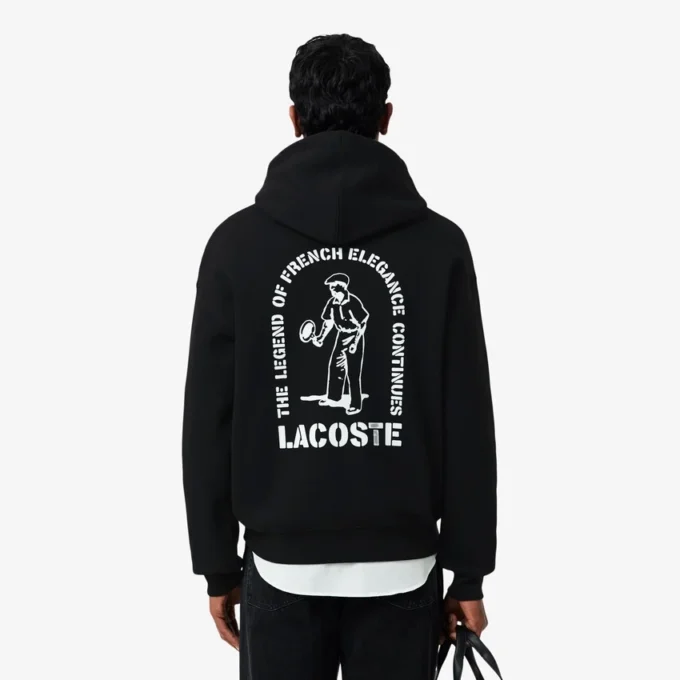 Bol Kesim Baskılı Kapüşonlu Sweatshirt