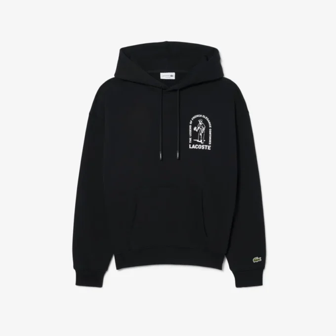 Bol Kesim Baskılı Kapüşonlu Sweatshirt