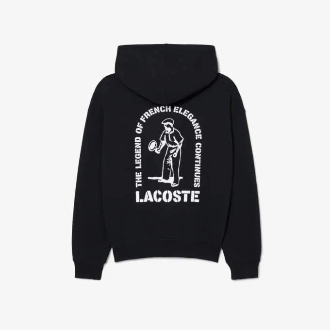 Bol Kesim Baskılı Kapüşonlu Sweatshirt