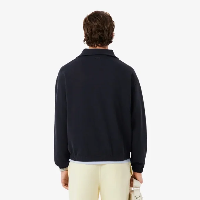 Bol Kesim Fermuarlı Yaka Piqua Sweatshirt