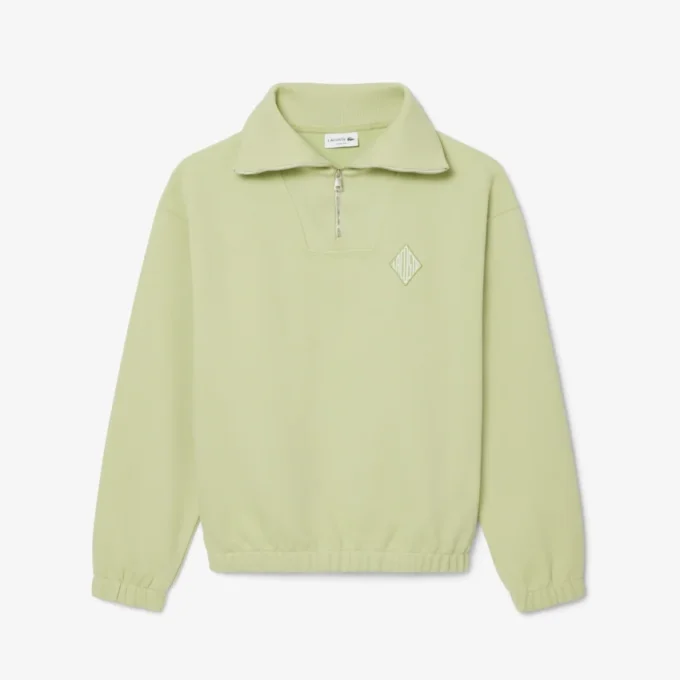 Bol Kesim Fermuarlı Yaka Piqua Sweatshirt