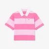 Büyük Boy Çizgili Pamuklu Rugby Polo Tişört
