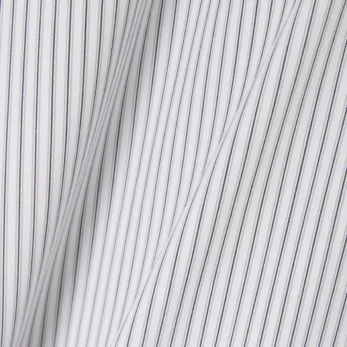 Dar Kesim Çizgili Streç Poplin Gömlek