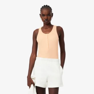 Dar Kesim Nervürlü Pamuklu Tank Top