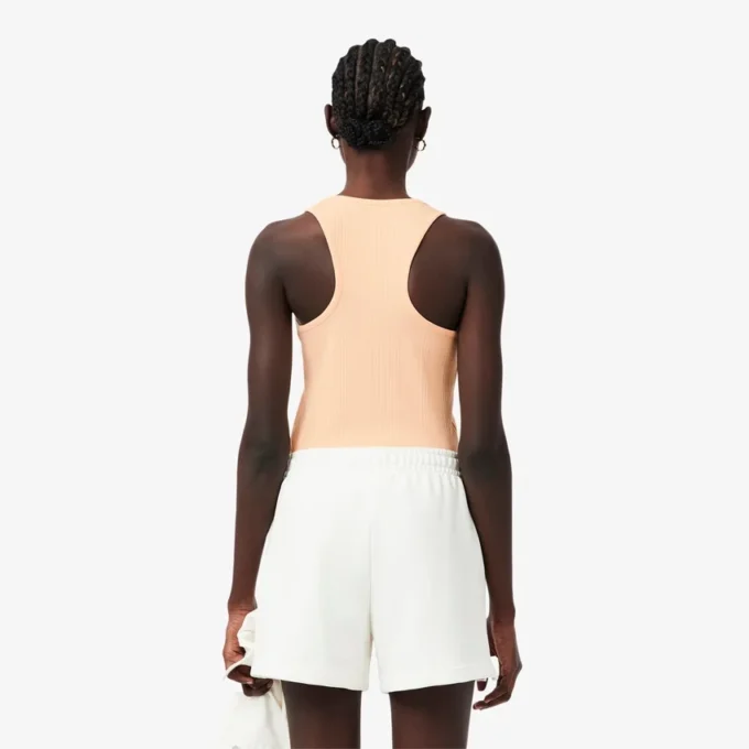 Dar Kesim Nervürlü Pamuklu Tank Top