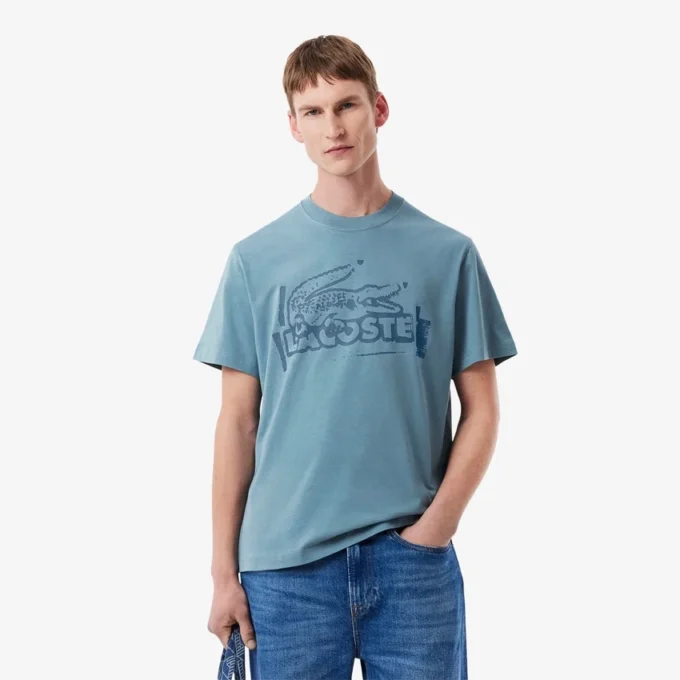 Erkek Baskılı Pamuklu Jersey Tişört