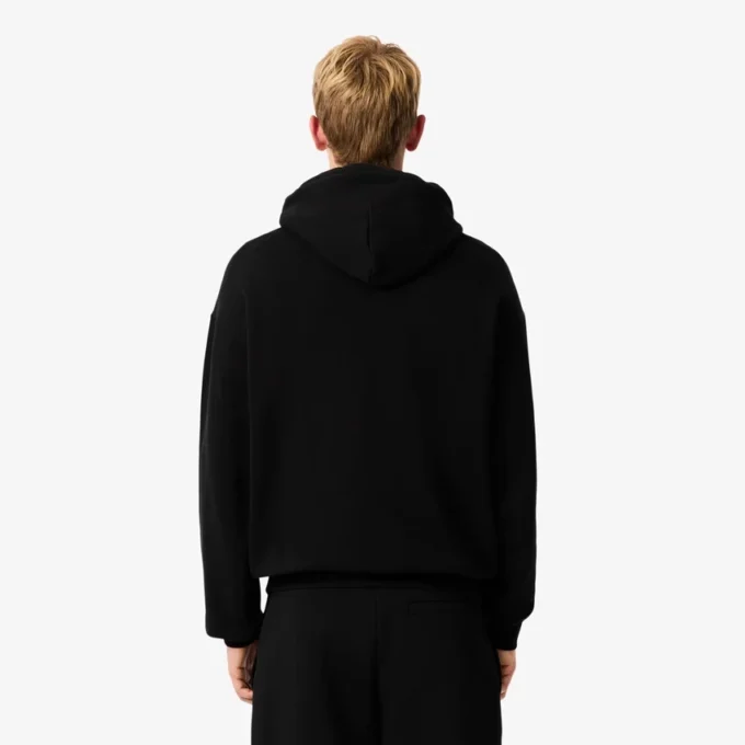 Erkek Baskılı Polar Kapüşonlu Sweatshirt
