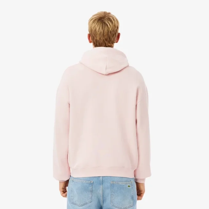Erkek Baskılı Polar Kapüşonlu Sweatshirt