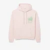 Erkek Baskılı Polar Kapüşonlu Sweatshirt