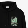 Erkek Baskılı Polar Kapüşonlu Sweatshirt