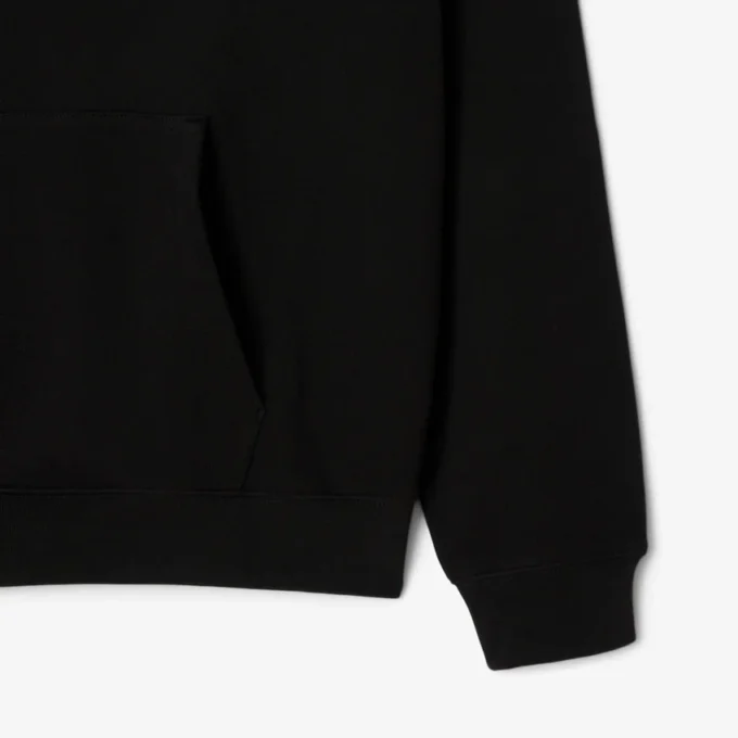 Erkek Baskılı Polar Kapüşonlu Sweatshirt