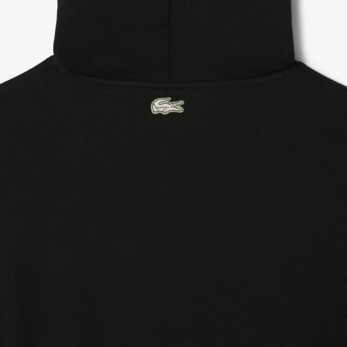 Erkek Baskılı Polar Kapüşonlu Sweatshirt