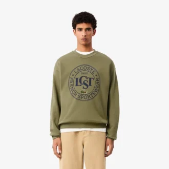 Erkek Bol Kesim Baskılı Polar Sweatshirt