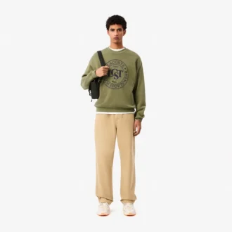 Erkek Bol Kesim Baskılı Polar Sweatshirt