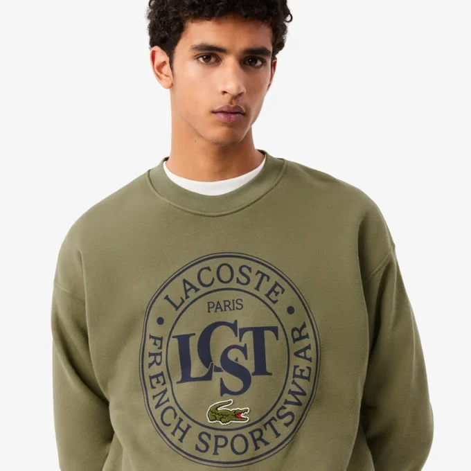 Erkek Bol Kesim Baskılı Polar Sweatshirt