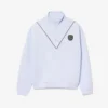 Erkek Bol Kesim Fermuarlı Yaka Piqua Sweatshirt