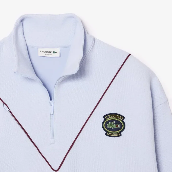 Erkek Bol Kesim Fermuarlı Yaka Piqua Sweatshirt