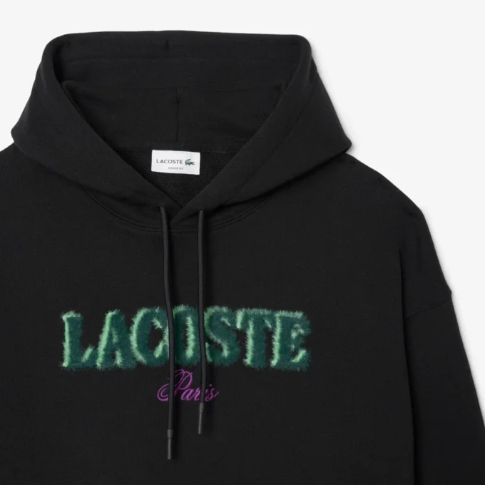 Erkek Bol Kesim Nakışlı Kapüşonlu Sweatshirt