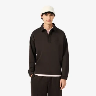 Erkek Bol Kesim Polar Polo Tişört Sweatshirt
