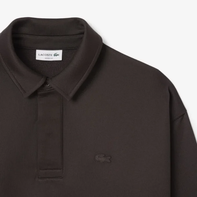 Erkek Bol Kesim Polar Polo Tişört Sweatshirt