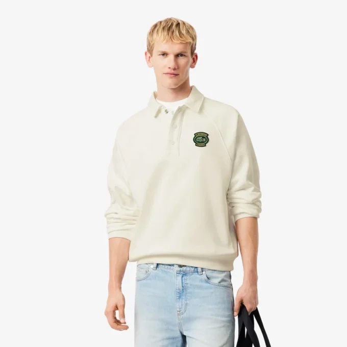 Erkek Bol Kesim Polo Tişört Yakalı Polar Sweatshirt