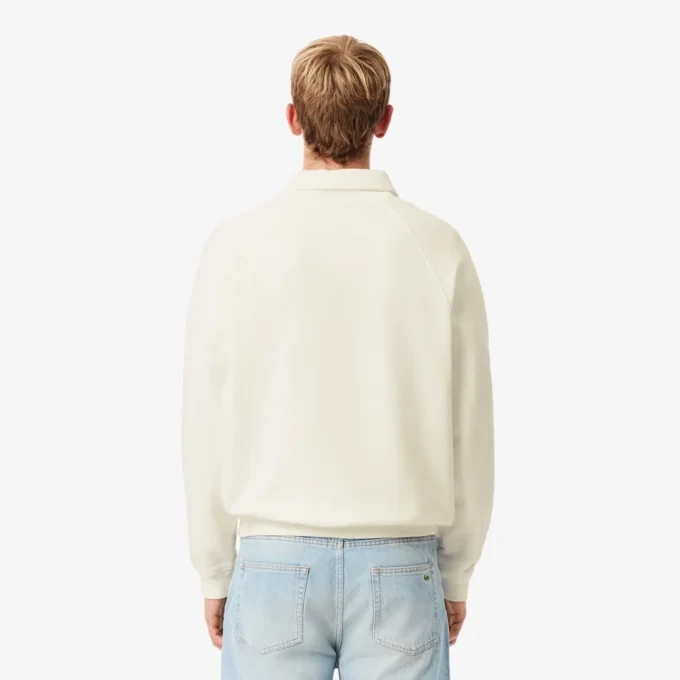 Erkek Bol Kesim Polo Tişört Yakalı Polar Sweatshirt