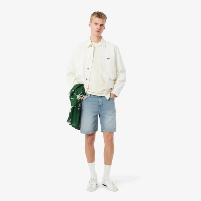 Erkek Düz Kesim Denim Şort Erkek Düz Kesim Denim Şort
