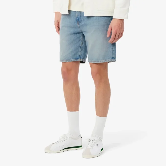 Erkek Düz Kesim Denim Şort Erkek Düz Kesim Denim Şort