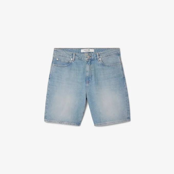 Erkek Düz Kesim Denim Şort Erkek Düz Kesim Denim Şort