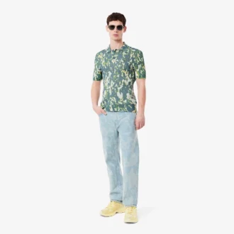 Erkek Düz Kesim Desenli Denim Kot Pantolon