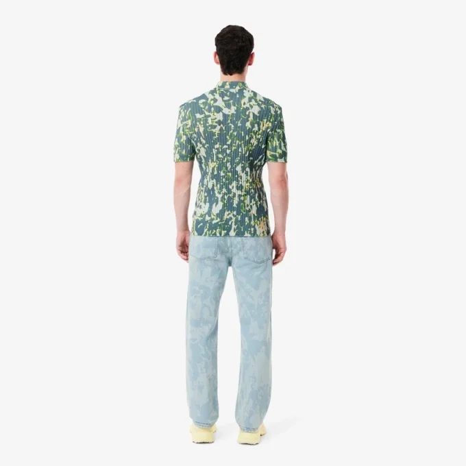 Erkek Düz Kesim Desenli Denim Kot Pantolon