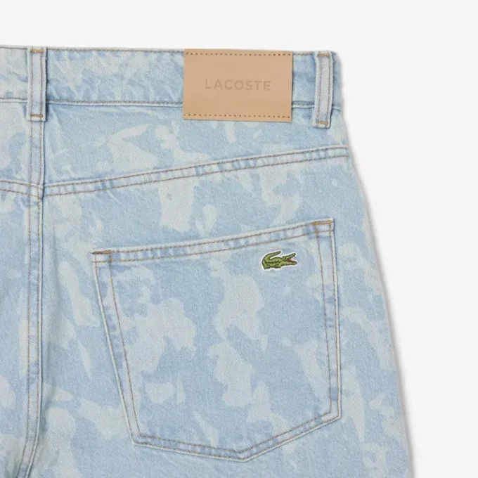Erkek Düz Kesim Desenli Denim Kot Pantolon