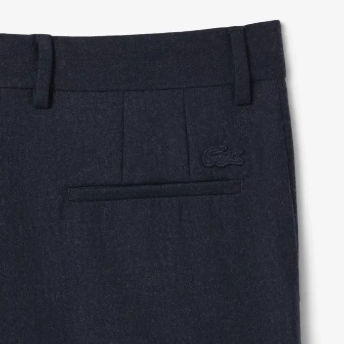 Erkek Düz Kesim Keçeli Yün Pantolon