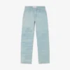 Erkek Düz Kesim Manzara Motifli Denim Kot Pantolon