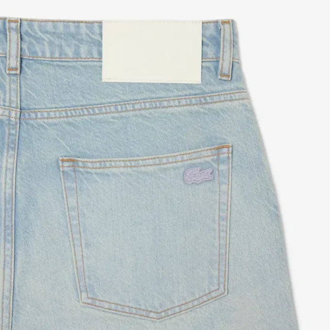 Erkek Düz Kesim Manzara Motifli Denim Kot Pantolon
