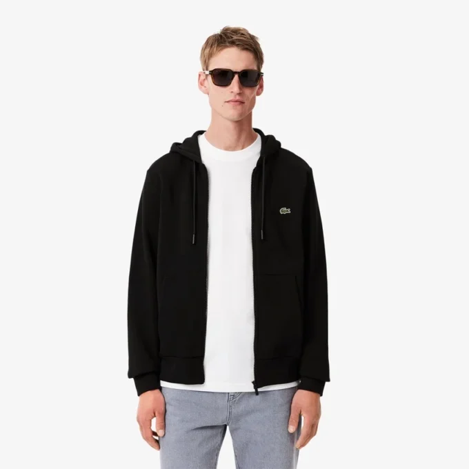 Erkek Fermuarlı Polar Kapüşonlu Sweatshirt