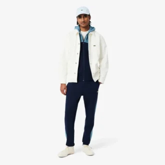 Erkek Fermuarlı Renk Bloklu Kapüşonlu Sweatshirt