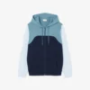 Erkek Fermuarlı Renk Bloklu Kapüşonlu Sweatshirt