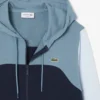 Erkek Fermuarlı Renk Bloklu Kapüşonlu Sweatshirt
