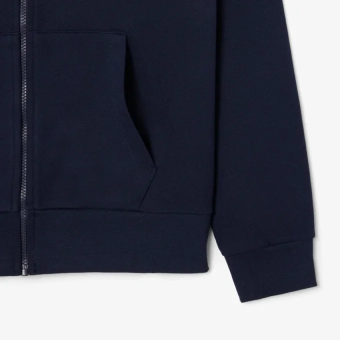 Erkek Fermuarlı Renk Bloklu Kapüşonlu Sweatshirt