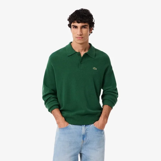 Erkek Geniş Kesim Yün Polo Tişört