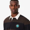 Erkek Gevşek Kesim Çizgili Rugby Polo Tişört