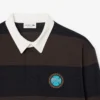 Erkek Gevşek Kesim Çizgili Rugby Polo Tişört