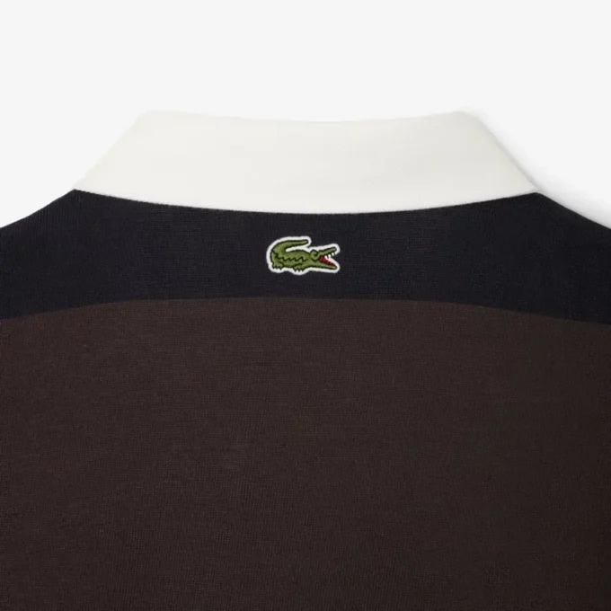 Erkek Gevşek Kesim Çizgili Rugby Polo Tişört