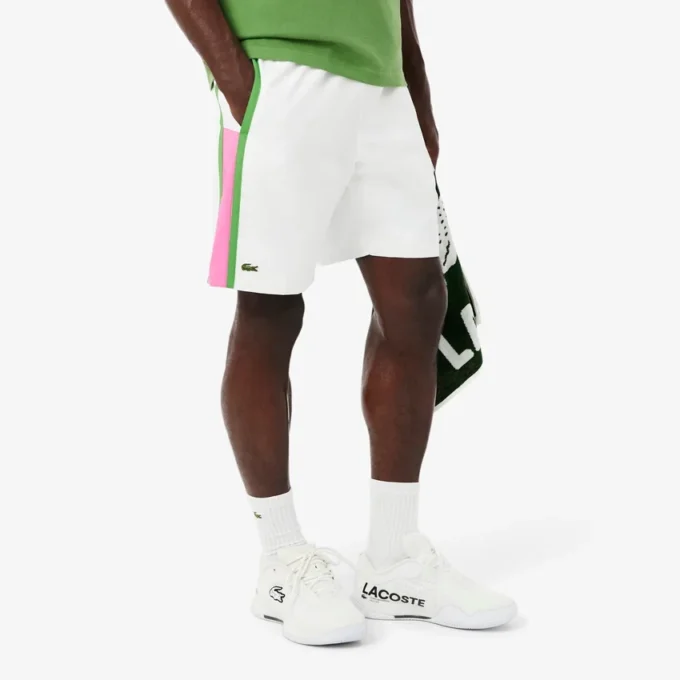 Erkek Hafif Renk Bloklu Çizgili Tenis Şortu