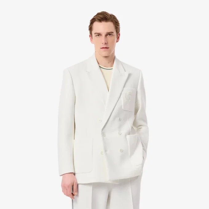 Erkek Çift Düğmeli Nakışlı Heritage Rozetli Blazer