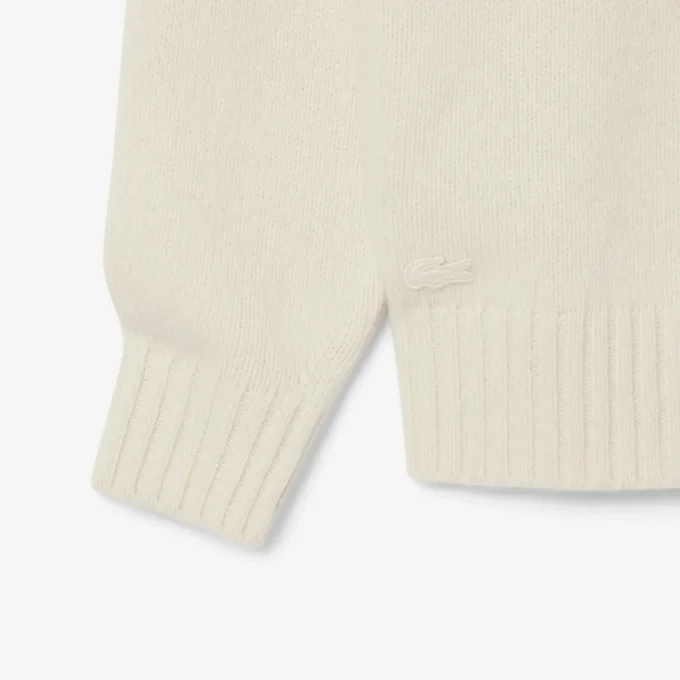 Erkek Intarsia Markalı Yün Kazak